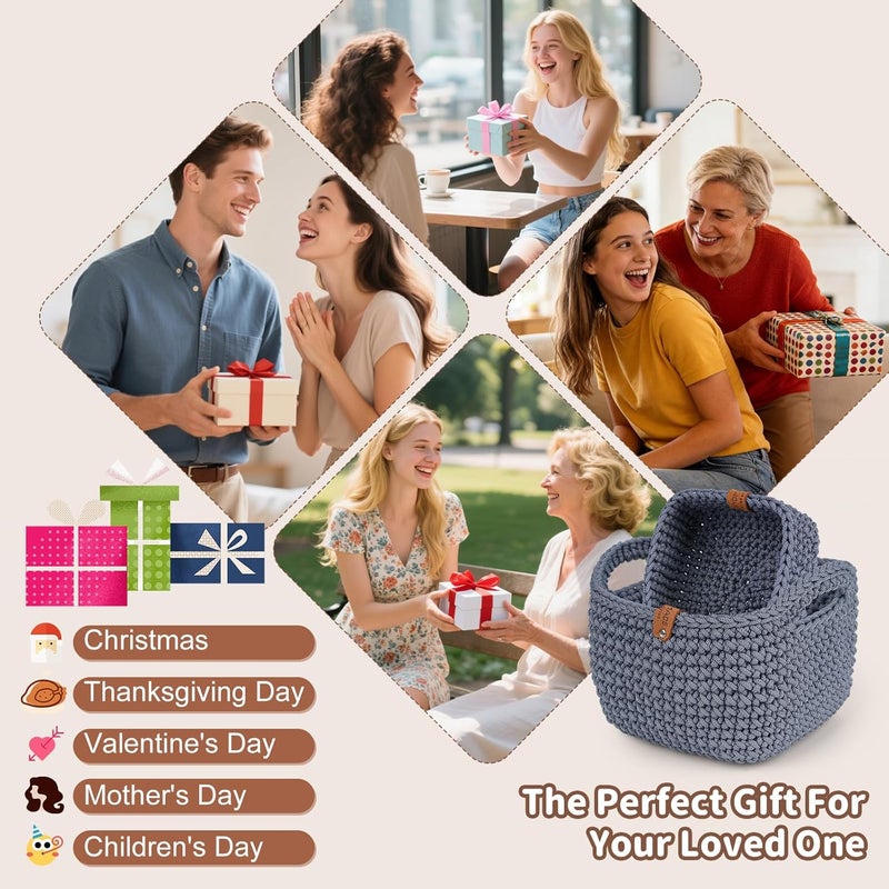 Aeelike 27PCS Crochet Basket Kit for Beginners (L&S), Complete Crocheting Basket for Storage, Knitting Starter Set with Instruction, Beginner Crochet Kit Crocheting Gift for Home Decor - Image 5